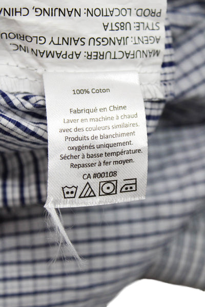Appaman Boys Cotton Collared Button Front Geometric Print Shirt Blue Size 7