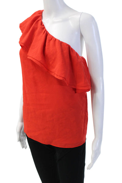 Rebecca Taylor Womens Red Sleeveless Blouse Polyester Size 6