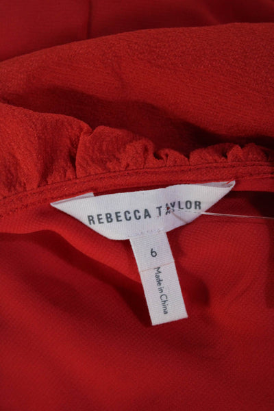 Rebecca Taylor Womens Red Sleeveless Blouse Polyester Size 6