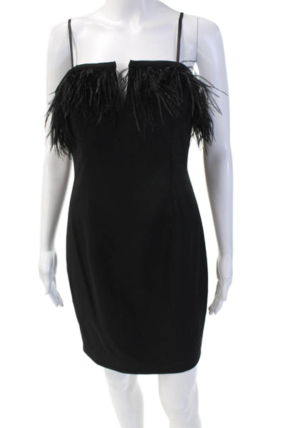 Aidan Aidan Mattox Women Bodycon Mini Dress Black Sleeveless Zip Size 8