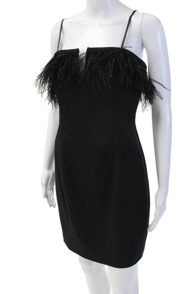 Aidan Aidan Mattox Women Bodycon Mini Dress Black Sleeveless Zip Size 8