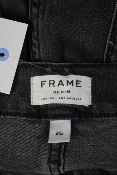 Frame Denim Women Boyfriend Cropped Dark Gray Jeans Size 26