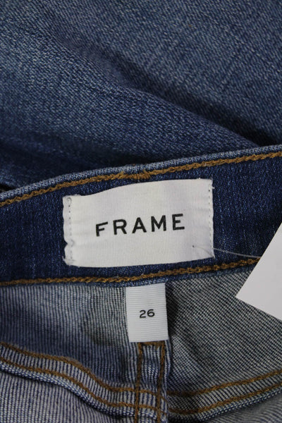 Frame Womens Ankle Skinny Jeans Blue Mid Rise Size 26