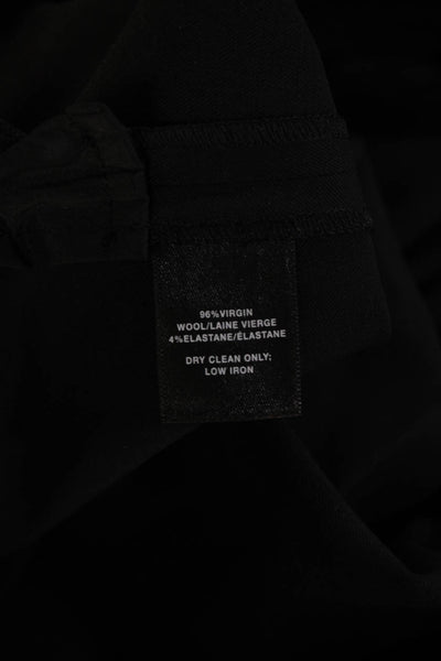Lafayette 148 New York Women Ankle Dress Pants Black 96% Virgin Wool Zip Size 4