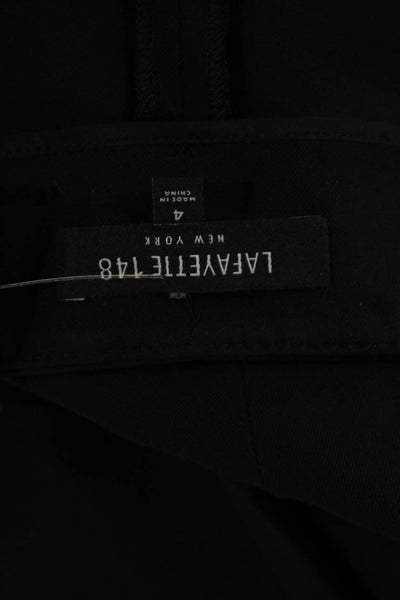 Lafayette 148 New York Women Ankle Dress Pants Black 96% Virgin Wool Zip Size 4