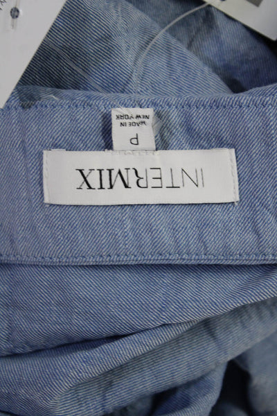 Intermix Women Blue Wrap Flare Long Skirt 99% Cotton Size PP