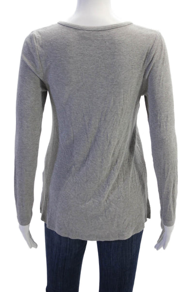 Hatch Women Gray V-Neck Button Tunic Long Sleeve Maternity Size 1