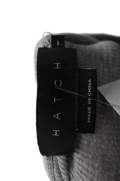 Hatch Women Gray V-Neck Button Tunic Long Sleeve Maternity Size 1