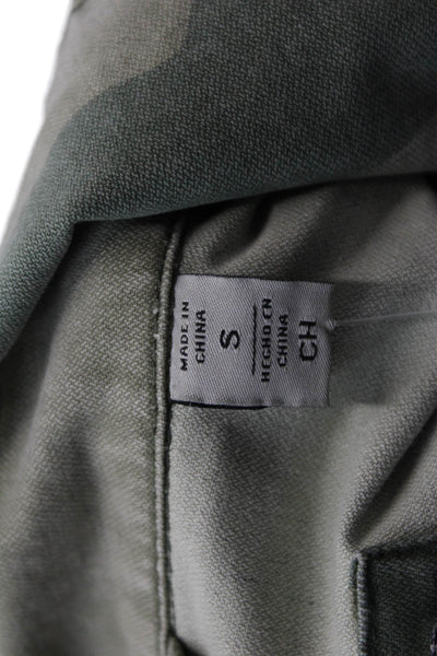Levis Womens Camouflage Military Jacket Green Button Long Sleeve Size S