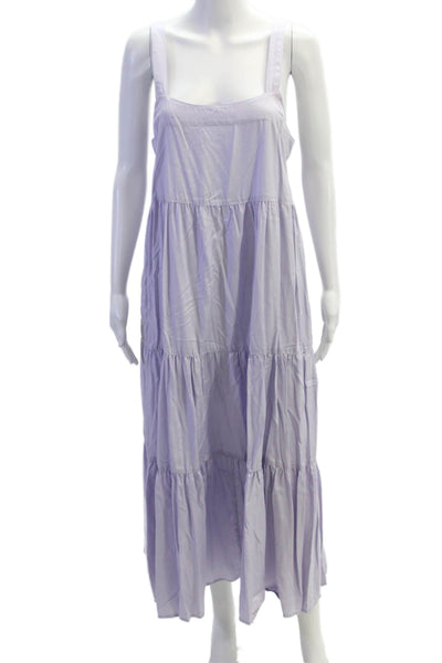 The Drop Womens Maxi Sundress Purple Square Neck Sleeveless Tencel Size M