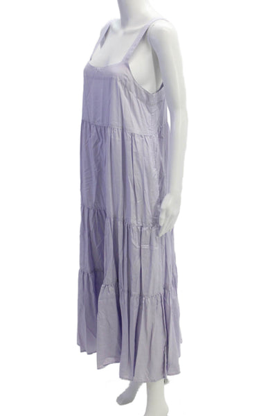 The Drop Womens Maxi Sundress Purple Square Neck Sleeveless Tencel Size M
