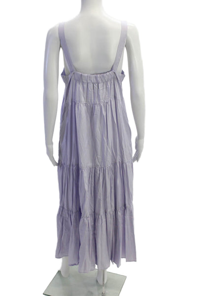 The Drop Womens Maxi Sundress Purple Square Neck Sleeveless Tencel Size M