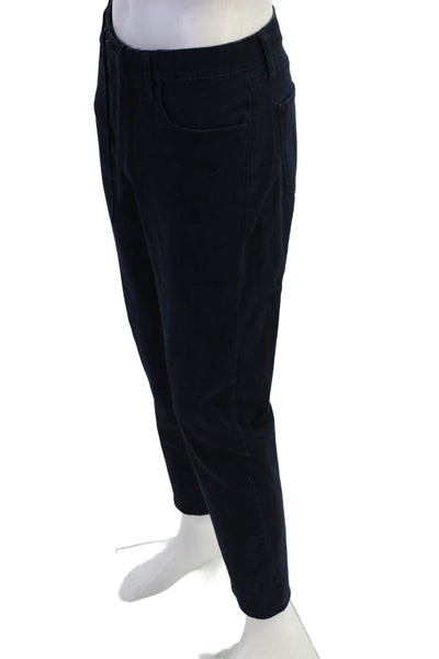 Uniqlo Mens Ankle Cropped Pants Dark Blue Solid Cotton Blend Size XL
