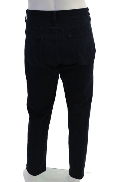 Uniqlo Mens Ankle Cropped Pants Dark Blue Solid Cotton Blend Size XL