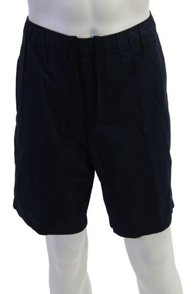 Faconnable Men Dark Blue Chino Shorts Cotton Drawstring Size 32