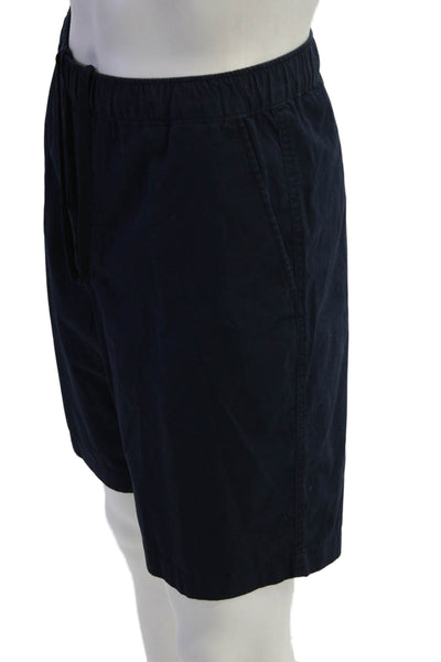 Faconnable Men Dark Blue Chino Shorts Cotton Drawstring Size 32