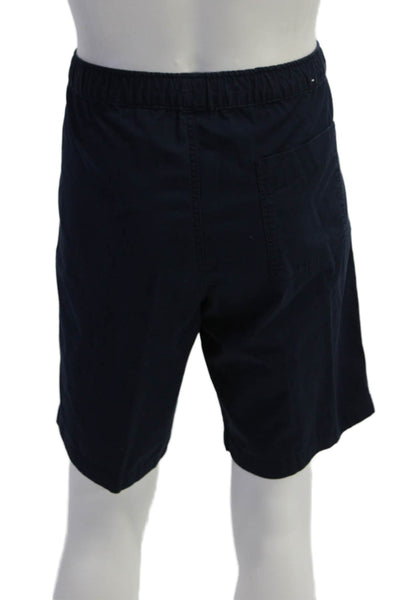 Faconnable Men Dark Blue Chino Shorts Cotton Drawstring Size 32