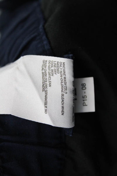 Faconnable Men Dark Blue Chino Shorts Cotton Drawstring Size 32