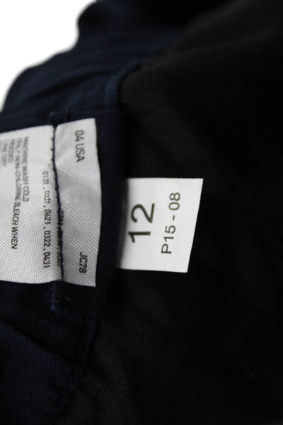 Faconnable Men Dark Blue Chino Shorts Cotton Drawstring Size 32