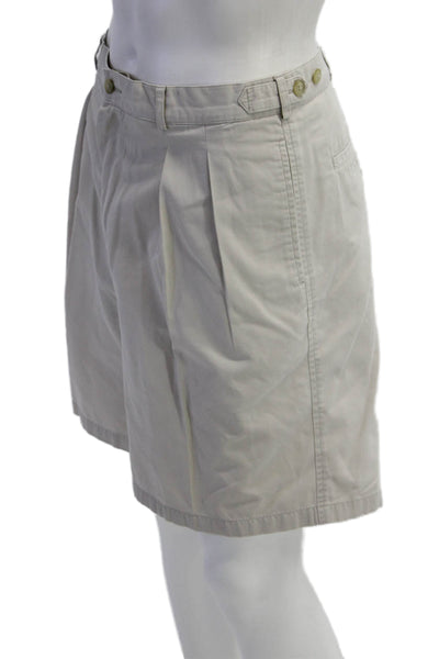 Faconnable Mens Chino Shorts Beige Button 100% Cotton Size 38