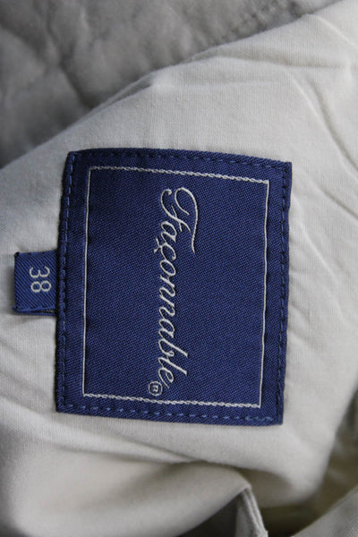 Faconnable Mens Chino Shorts Beige Button 100% Cotton Size 38