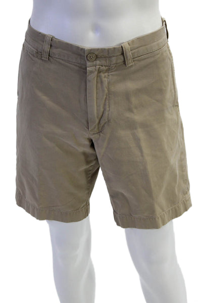 J Crew Mens Chino Shorts Beige 100% Cotton Button Size 32