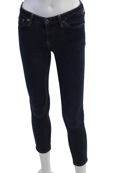 AG Adriano Goldschmied Women Ankle Skinny Jeans Dark Blue Petites Size 24