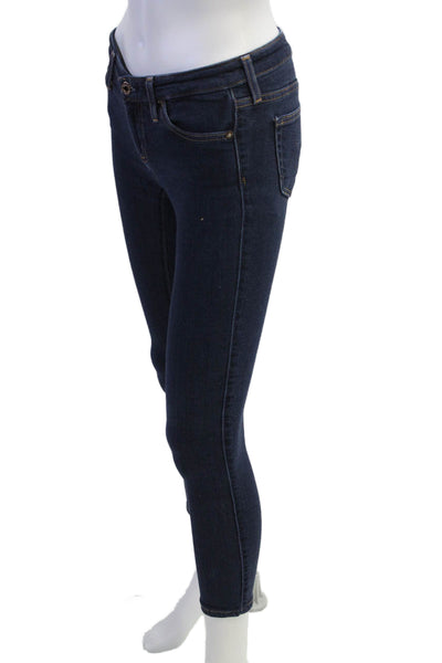 AG Adriano Goldschmied Women Ankle Skinny Jeans Dark Blue Petites Size 24