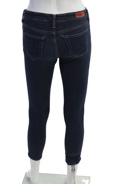 AG Adriano Goldschmied Women Ankle Skinny Jeans Dark Blue Petites Size 24