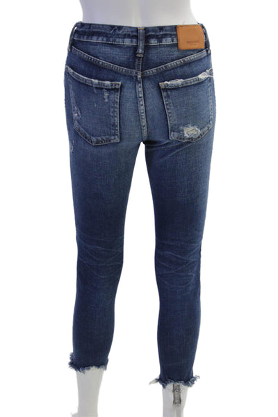 Moussy Womens Dark Blue Ankle Skinny Jeans Size 24