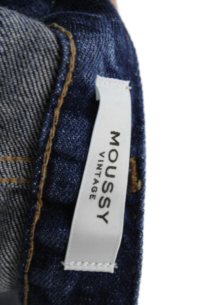 Moussy Womens Dark Blue Ankle Skinny Jeans Size 24