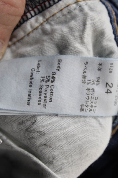 Moussy Womens Dark Blue Ankle Skinny Jeans Size 24