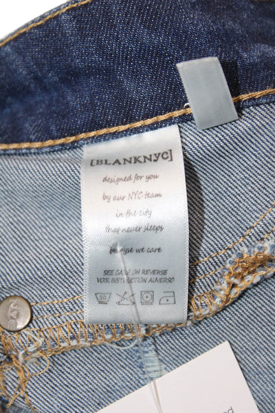 Blank NYC Women Ankle Cropped Skinny Jeans Dark Blue Low Rise Button Size 24