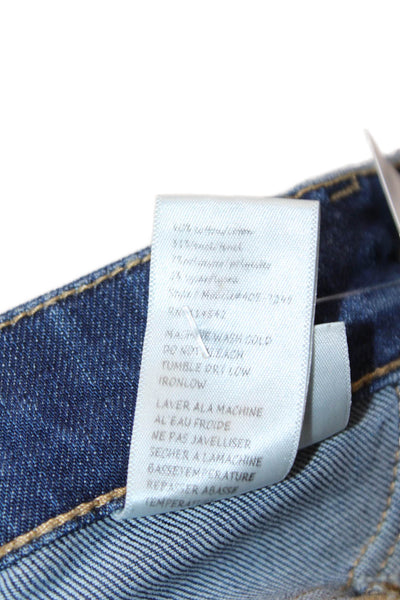 Blank NYC Women Ankle Cropped Skinny Jeans Dark Blue Low Rise Button Size 24