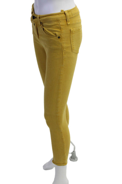 Rag & Bone Jean Womens Ankle Cropped Yellow Jeggings Size 24