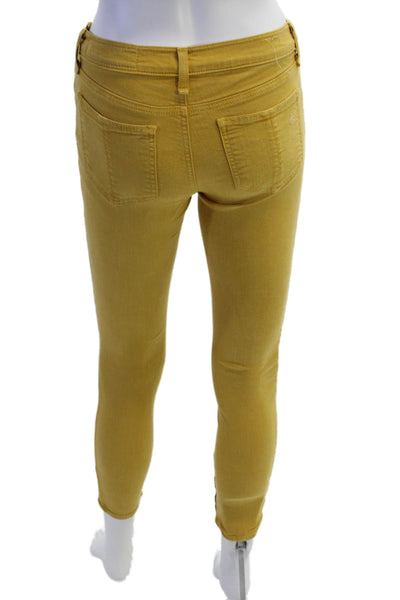 Rag & Bone Jean Womens Ankle Cropped Yellow Jeggings Size 24