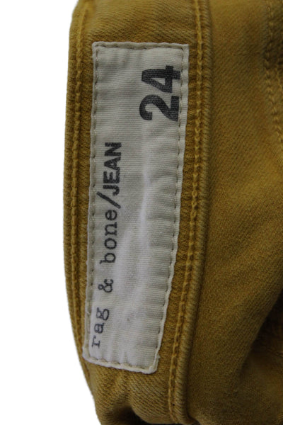 Rag & Bone Jean Womens Ankle Cropped Yellow Jeggings Size 24