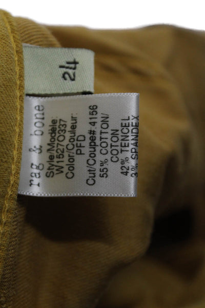 Rag & Bone Jean Womens Ankle Cropped Yellow Jeggings Size 24