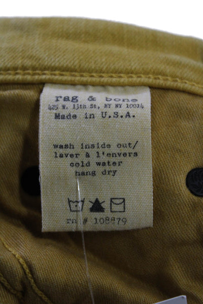 Rag & Bone Jean Womens Ankle Cropped Yellow Jeggings Size 24
