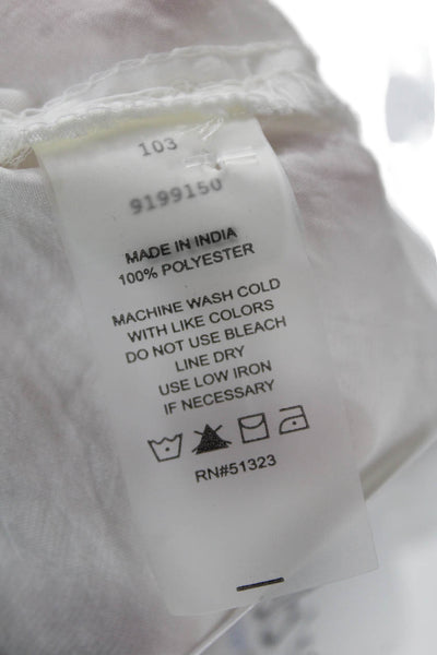 Vince Camuto Women Basic White V-Neck 3/4 Sleeve Polyester Blouse Size S