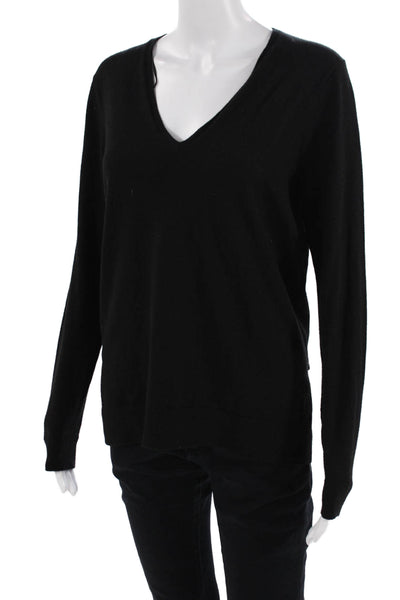 Dorothee Schumacher Unisex V-Neck Pullover Sweater Black Size S