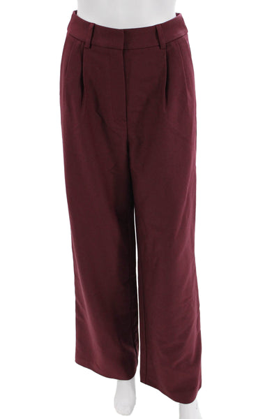 Designer Women Red Dress Pants Polyester Rayon Size XS