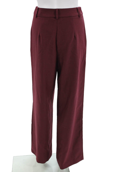 Designer Women Red Dress Pants Polyester Rayon Size XS