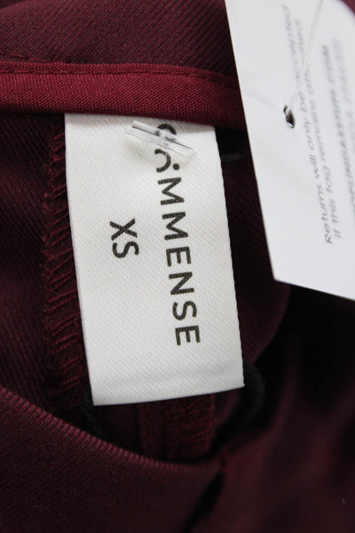 Designer Women Red Dress Pants Polyester Rayon Size XS