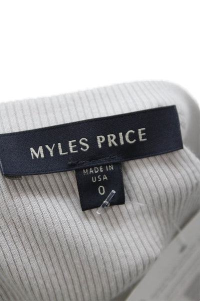 Myles Price Womens Basic Sleeveless Tank Gray Cotton-Modal Blend Size 0