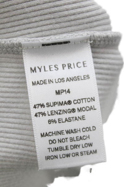 Myles Price Womens Basic Sleeveless Tank Gray Cotton-Modal Blend Size 0