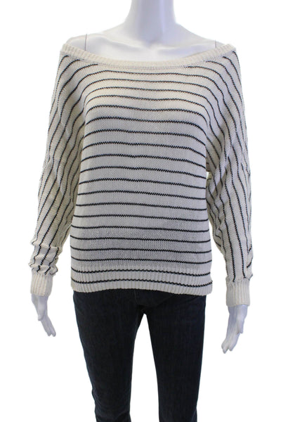 Askk NY Unisex Beige Striped Pullover Sweater Size M