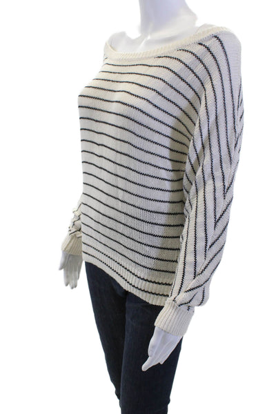 Askk NY Unisex Beige Striped Pullover Sweater Size M