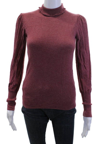 La Vie Women Purple Mock Neck Pullover Sweater Long Sleeve Size XS