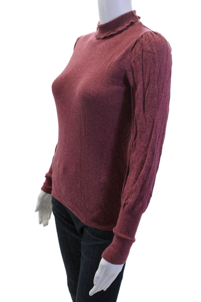 La Vie Women Purple Mock Neck Pullover Sweater Long Sleeve Size XS